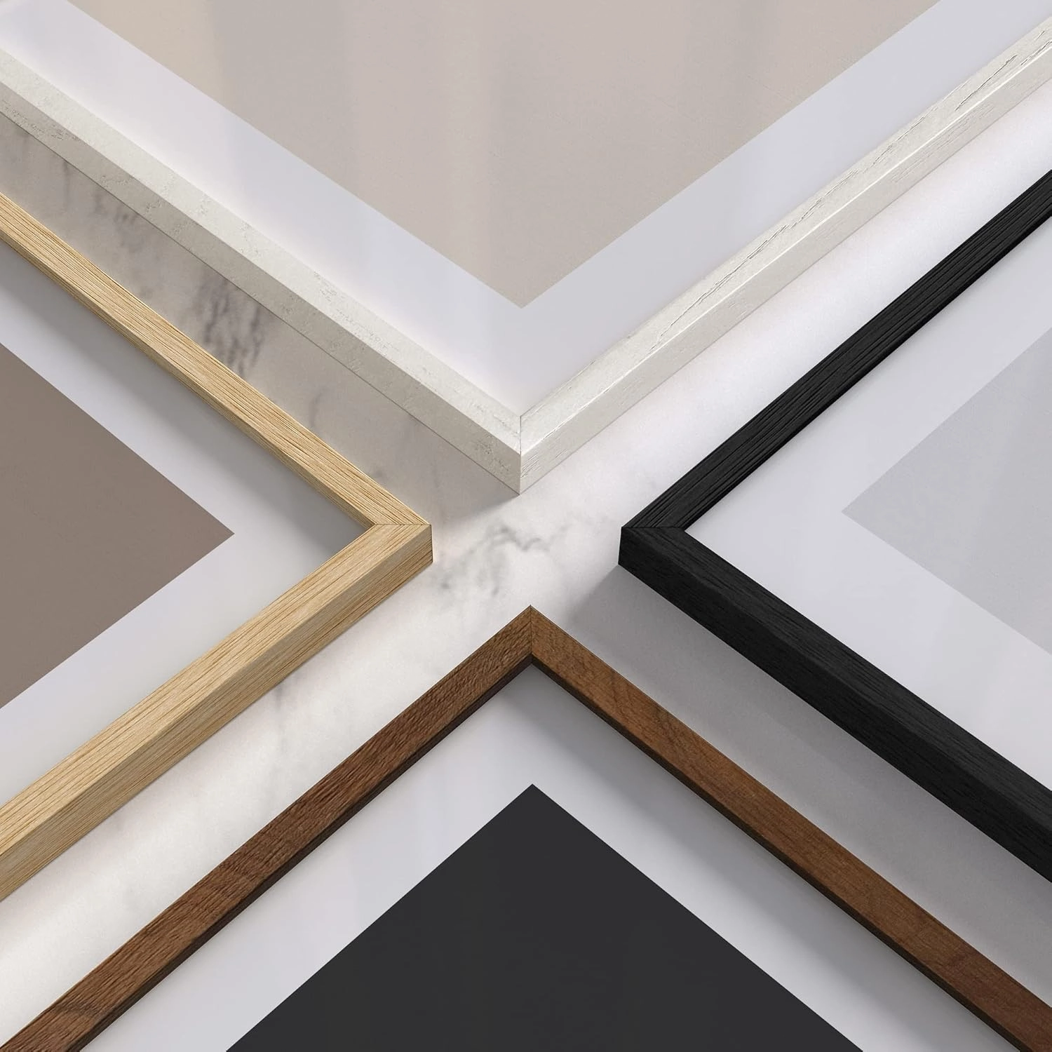 HAUS AND HUES Beige Wood Oak 8x10 Picture Frame, Set of 3 - Modern Wood Wall Art Display - Lightweight 8x10 Frame Set of 3 for Art Prints, Photos, Posters - Ready-to-Hang Vertically & Horizontally