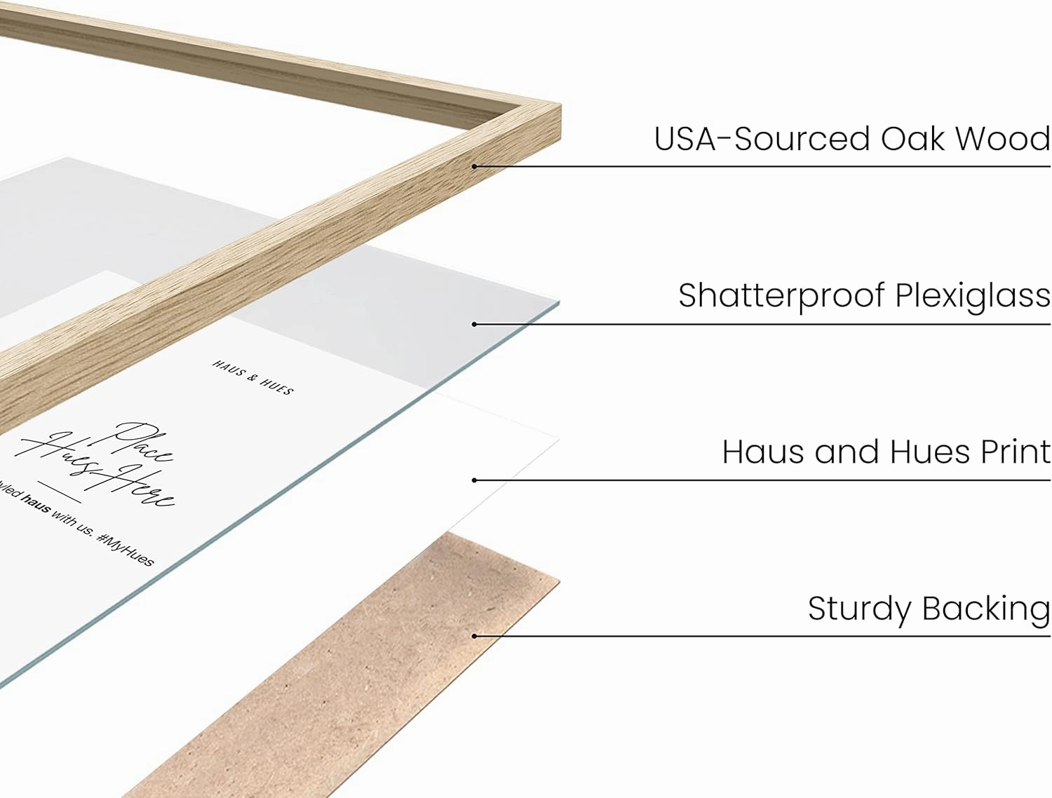HAUS AND HUES Beige Wood Oak 8x10 Picture Frame, Set of 3 - Modern Wood Wall Art Display - Lightweight 8x10 Frame Set of 3 for Art Prints, Photos, Posters - Ready-to-Hang Vertically & Horizontally