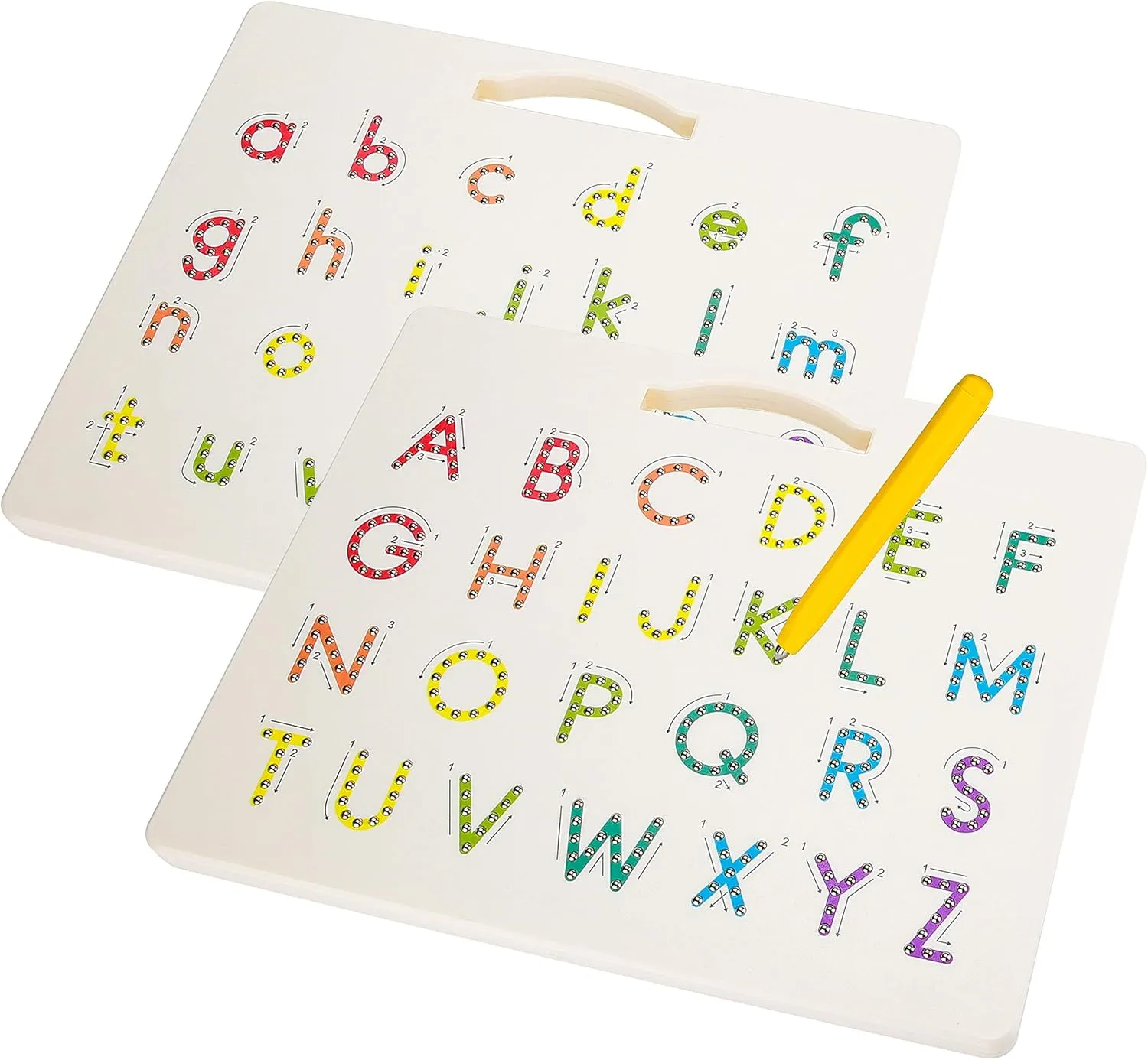 Hautton Magnetic Letters Board, 2 in 1 Alphabet Letter Tracing Board Educational Toy A to Z and a to z Read Learn Writing Drawing Tablet with Stylus Pen Gift for Toddlers, Kids, Preschool