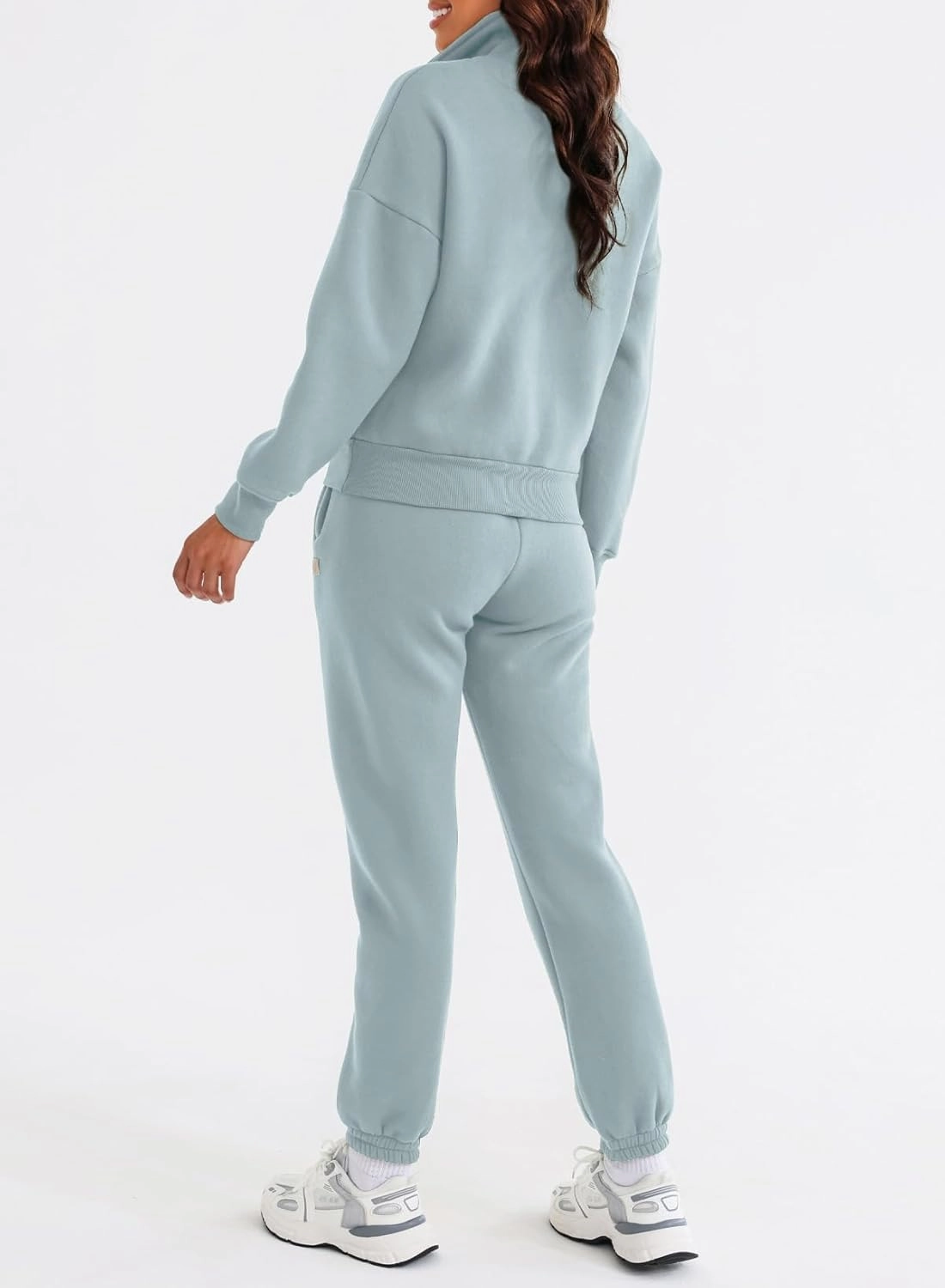 Herseas Women 2 Piece Outfits Sweatsuit Lounge Set Half Zip Pullover with Jogger Airport Tracksuit Matching Pants Set
