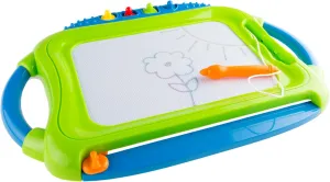 Hey! Play! Magnetic Doodle Board – Classic Drawing, Writing and Sketching Creative Toy with 4 Magnet Stamps, Pen and Eraser for Toddlers and Babies Green/Blue, 18.5" x 12.5"