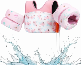 HeySplash Swim Vest for Kids, Toddler Pool Floaties Fit 20-50/70 Lbs, Children Swimming Vest with Adjustable Strap, Swim Jacket Water Wing Arm Float, Puddle Sea Beach Boat Jumper Boy Girl Baby