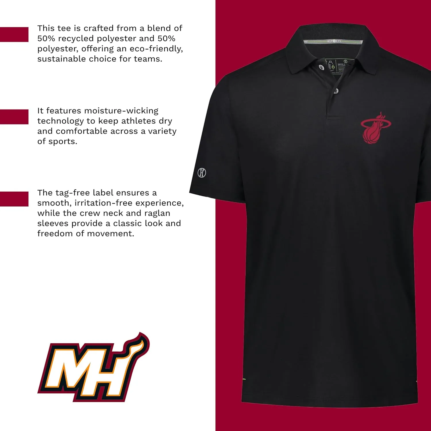 Holloway NBA Repreve® Eco Polo - Sustainable Moisture-Wicking Shirt for Activewear & Casual Wear