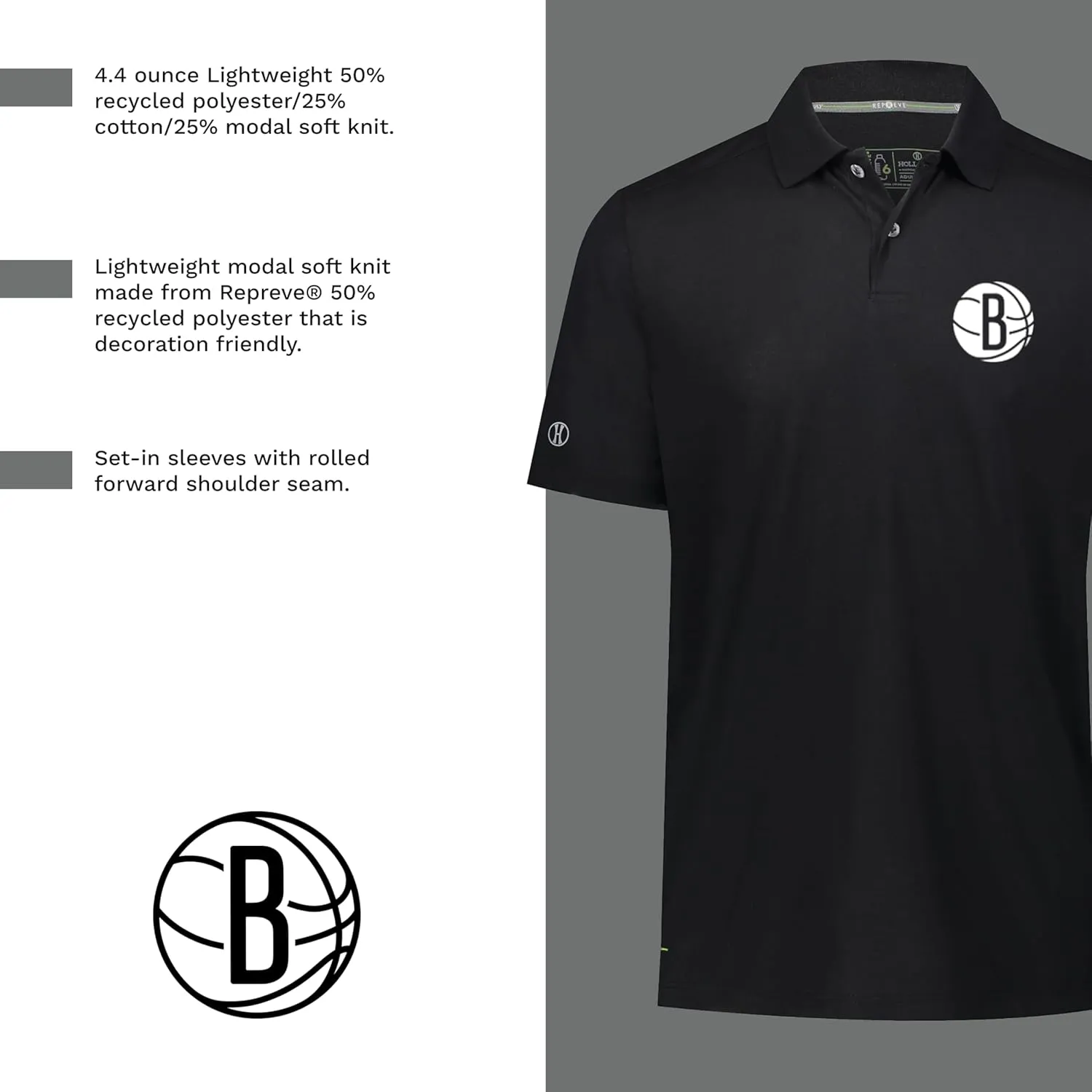 Holloway NBA Repreve® Eco Polo - Sustainable Moisture-Wicking Shirt for Activewear & Casual Wear