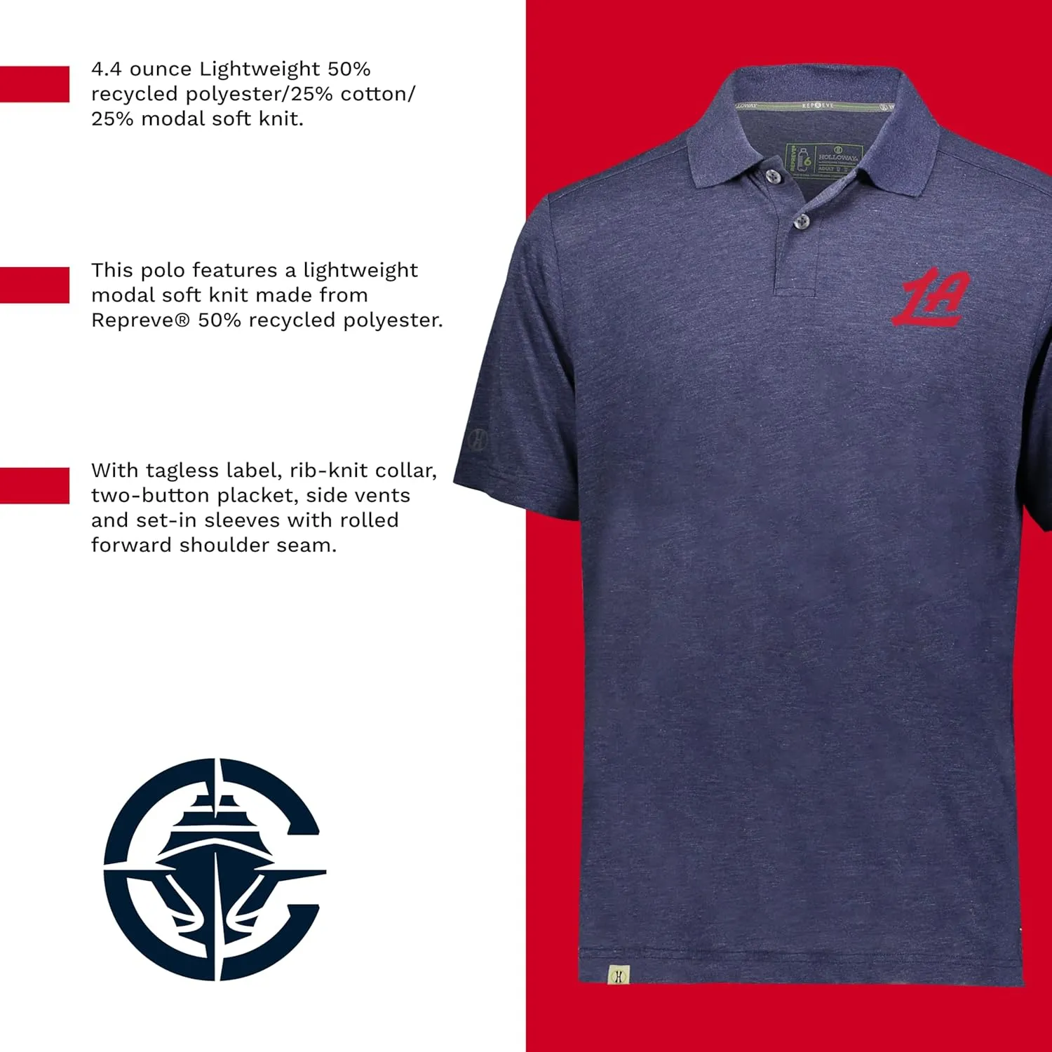 Holloway NBA Repreve® Eco Polo - Sustainable Moisture-Wicking Shirt for Activewear & Casual Wear