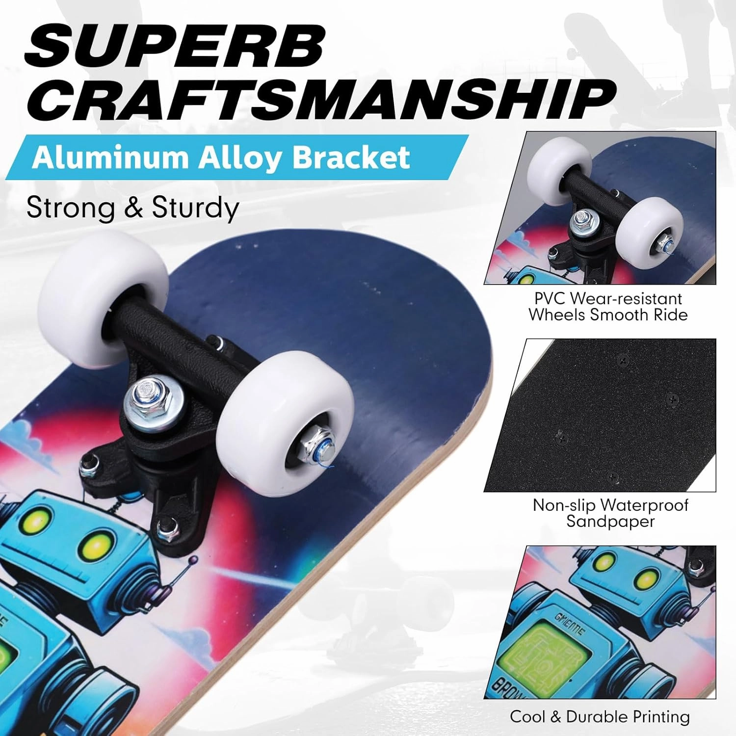 Honoson 7 Pcs Skateboard for Toddlers Beginners Knee Elbow Pads Wrist Guards Gear Set