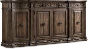 Hooker Furniture Rhapsody 96'' 4-Door Credenza in Rustic Walnut