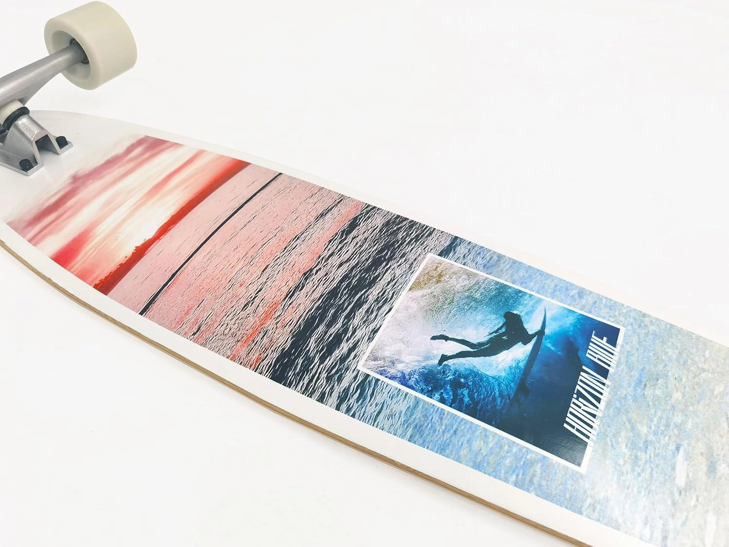 HORIZON BLUE 44 inch Kicktail Cruiser Longboard Skateboard | Hard Maple Deck and Bamboo | Cruising, Carving, Dancing, Free-Style Tricks Carver