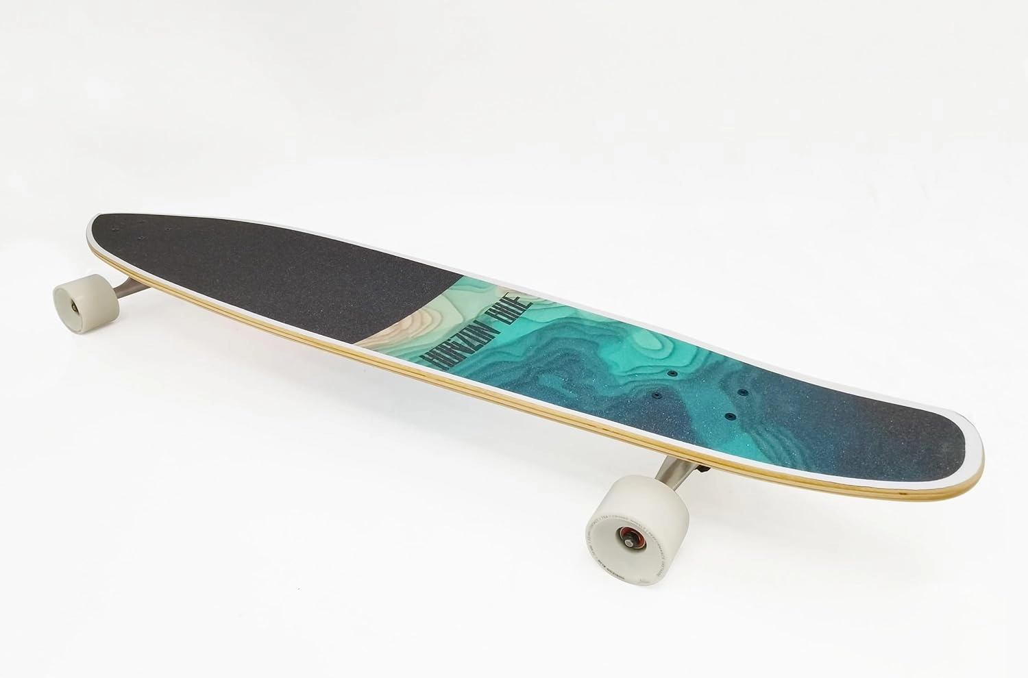 HORIZON BLUE 44 inch Kicktail Cruiser Longboard Skateboard | Hard Maple Deck and Bamboo | Cruising, Carving, Dancing, Free-Style Tricks Carver
