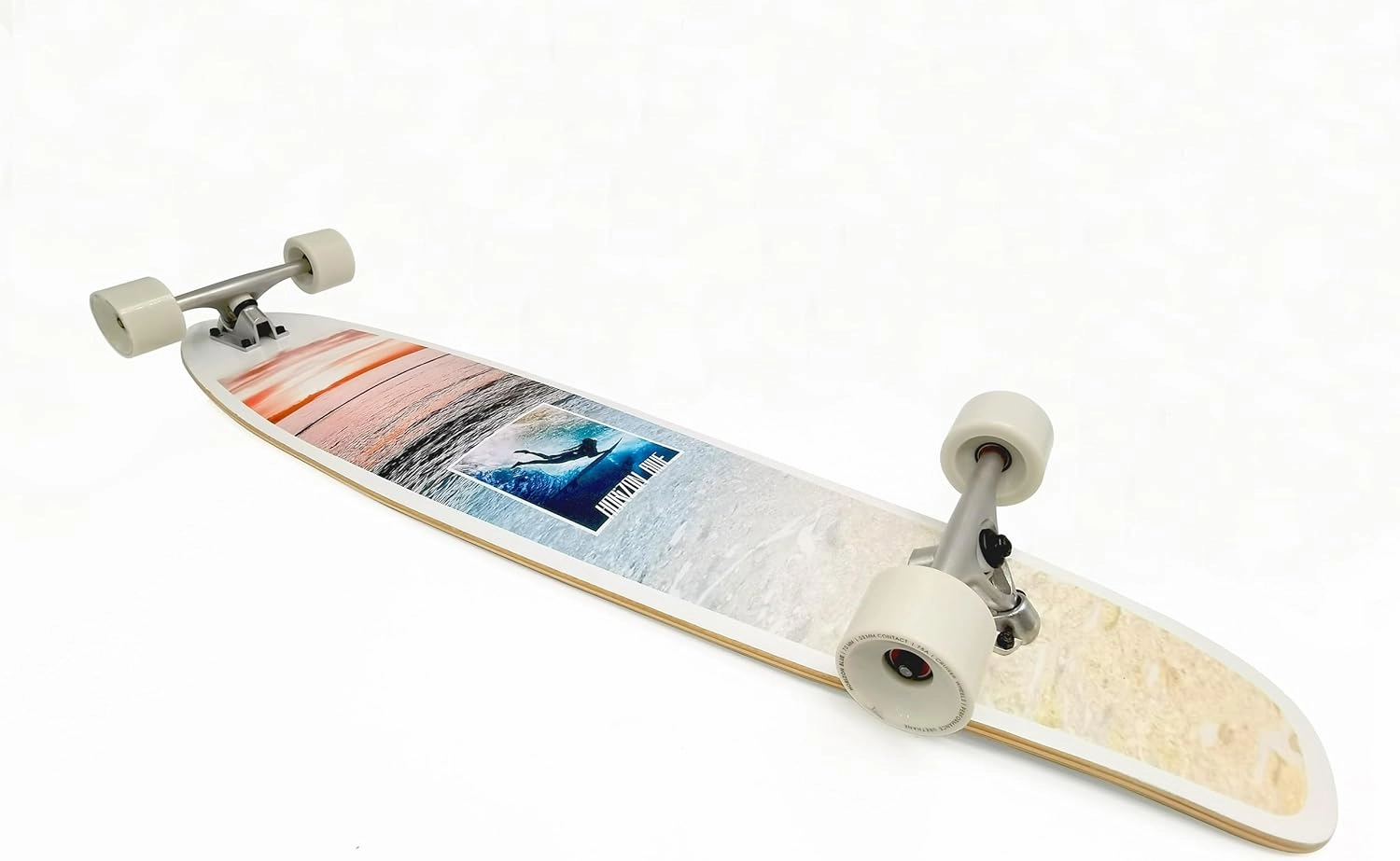 HORIZON BLUE 44 inch Kicktail Cruiser Longboard Skateboard | Hard Maple Deck and Bamboo | Cruising, Carving, Dancing, Free-Style Tricks Carver