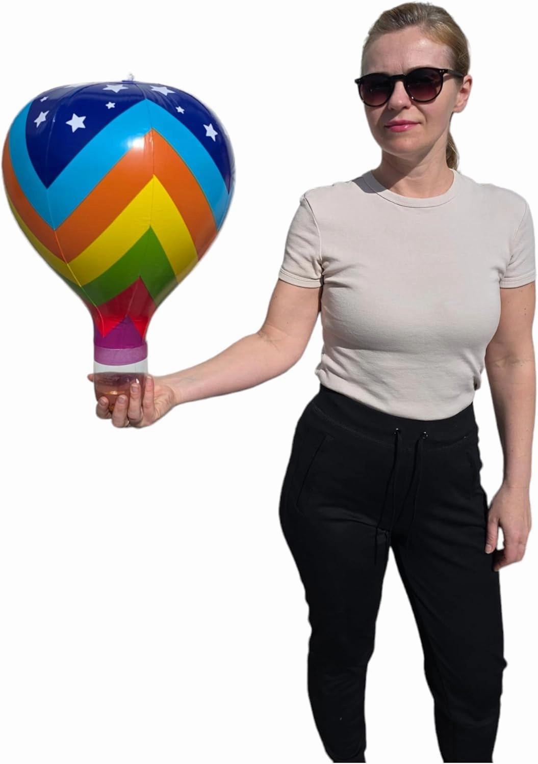 Hot Air Balloons (18") 3 Styles Multicolor Inflatable Balloons, Great Kids Party Favor, Fun Colors, Theme Party, Gift (3 Designs, 6 Pack)
