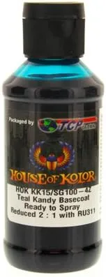 House of Kolor Teal Candy Basecoat Pre-Blended R-T-S 4-Oz Bottle
