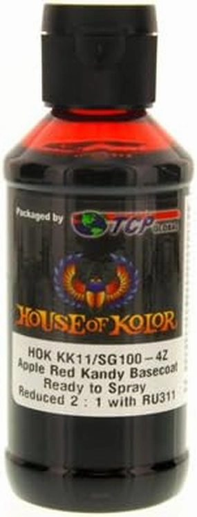 House of Kolor Apple Red Candy Basecoat Pre-Blended R-T-S 4-Oz Bottle