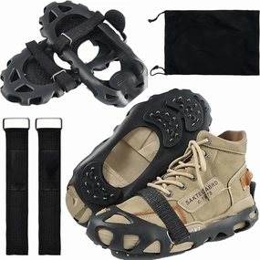 Ice Cleats, Ice Cleats for Shoes and Boots, Crampons for Shoes with 30 Spikes Anti Slip Snow Shoes