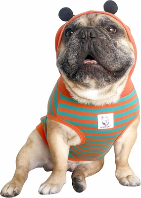 iChoue English Bulldog Bumble Bee Costumes Clothes Hoodies Shirts Vest for Medium Dogs Cold Weather Winter Coats French Frenchie Pug Pitbull Boston Terrier - Orange Green, XLarge