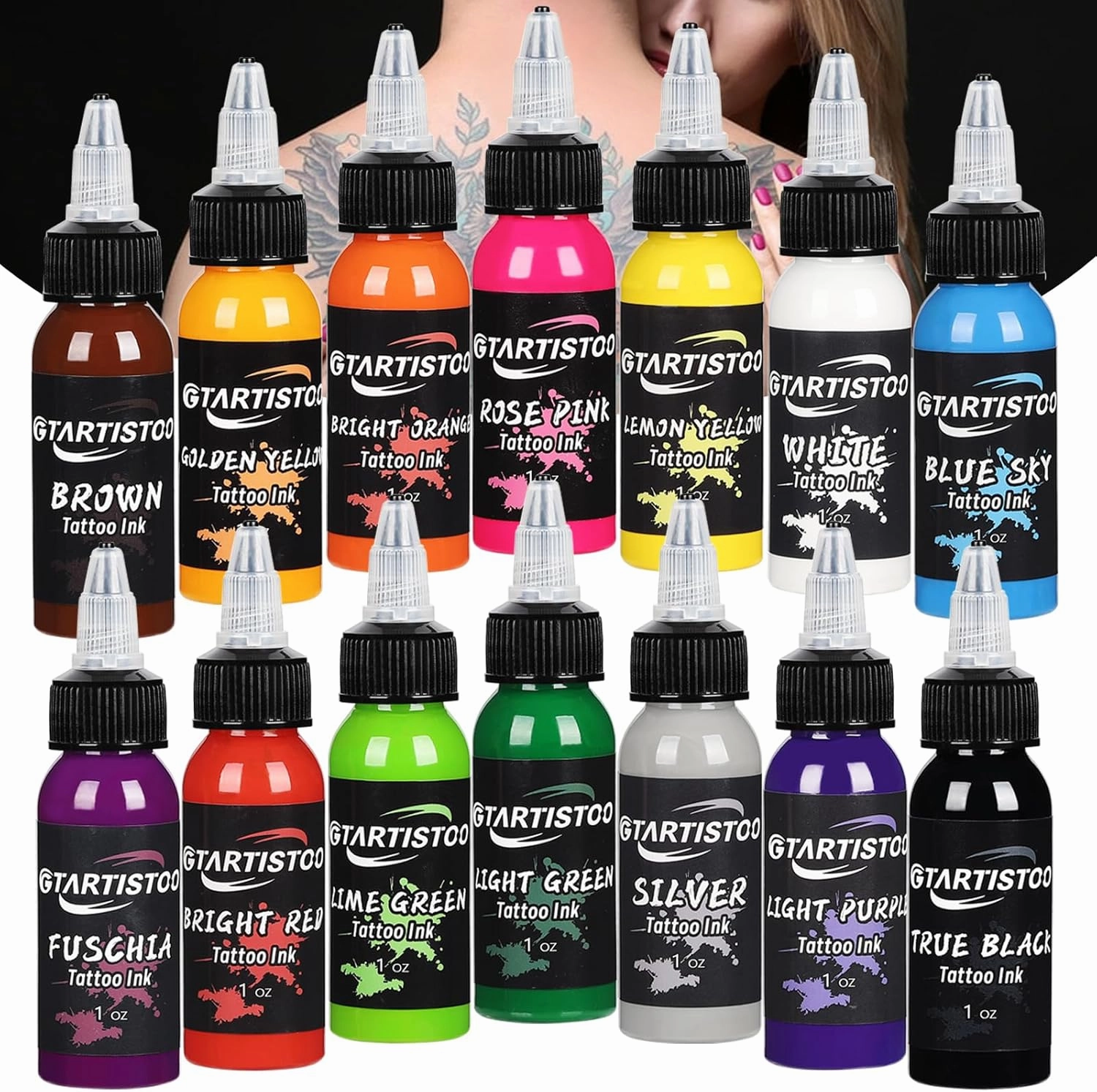 Ink Professional Set 1OZ (14 Colors 30ml) Vegan-Friendly Pigment Ink Supplies Ink