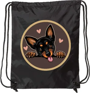 inktastic Miniature Pinscher Dog Cute Drawstring Bag Black 3cd50