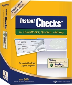 Instant Checks for QuickBooks, Quicken & Money: Form #1000 Business Voucher - Green Prestige 500pk