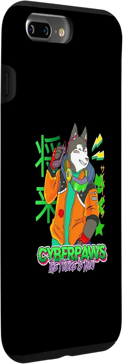 iPhone 7 Plus/8 Plus Funny cyberdog Retro futuristic kawaii paws Case