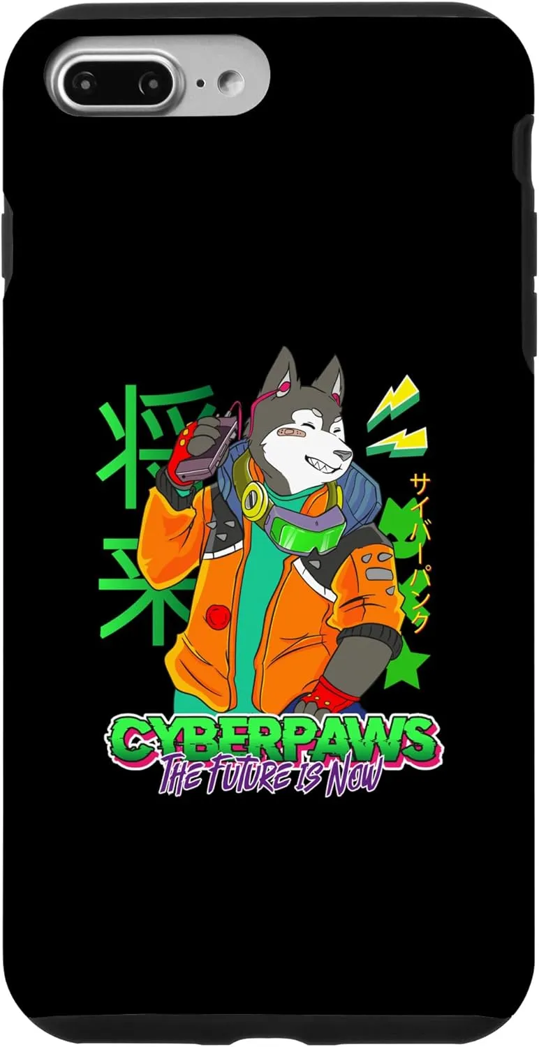 iPhone 7 Plus/8 Plus Funny cyberdog Retro futuristic kawaii paws Case