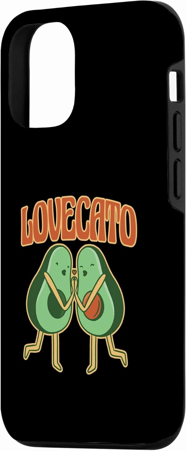 iPhone 12/12 Pro Funny Avocado Love Cato Cute Avocato Vegan Cat Lover Cartoon Case