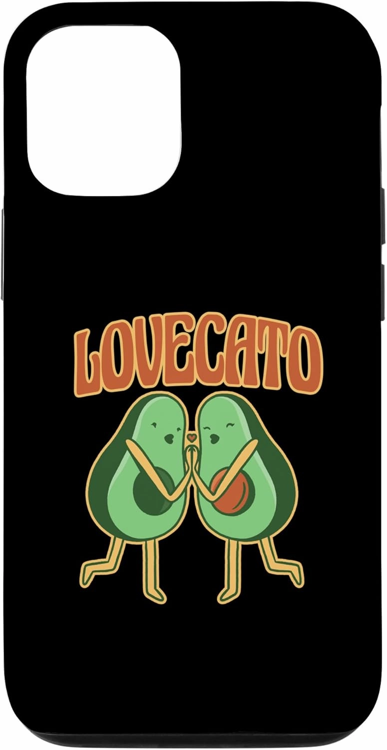 iPhone 12/12 Pro Funny Avocado Love Cato Cute Avocato Vegan Cat Lover Cartoon Case