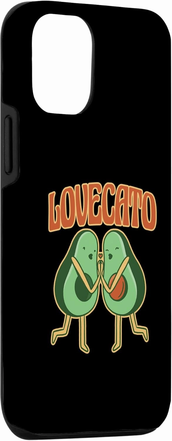 iPhone 12/12 Pro Funny Avocado Love Cato Cute Avocato Vegan Cat Lover Cartoon Case