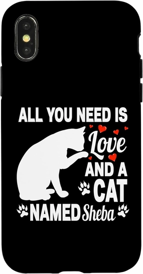 iPhone X/XS Personalized Cat Name Sheba Cute Kitten Pet Lover Case