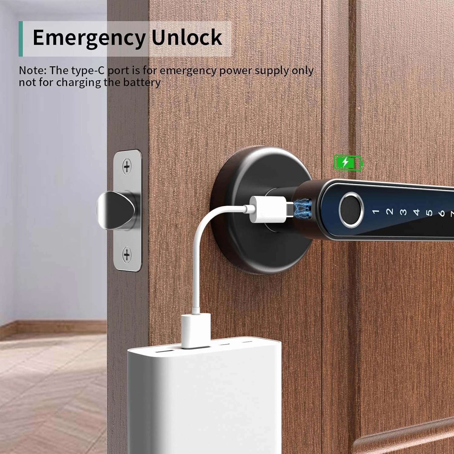 IRONZON Fingerprint Door Lock Smart Door Lock with Keypad Keyless Entry Door Lock with Handle for Home Hotel Office Apartment Bedroom