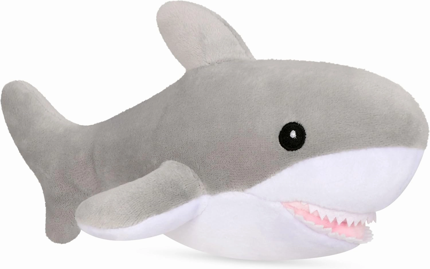 iscream Smiling Shark Buddy 9.25" Plush Shark Toy with Felt Teeth