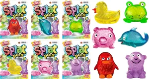 Ja-Ru's Splat Pets - Animal Stress Balls (6 Splat Animals Assorted). Sensory Fidget styrofoam Beads for Kids and Adult. Squeeze Toys Party Favors Christmas Stocking Stuffers. 5302-6s