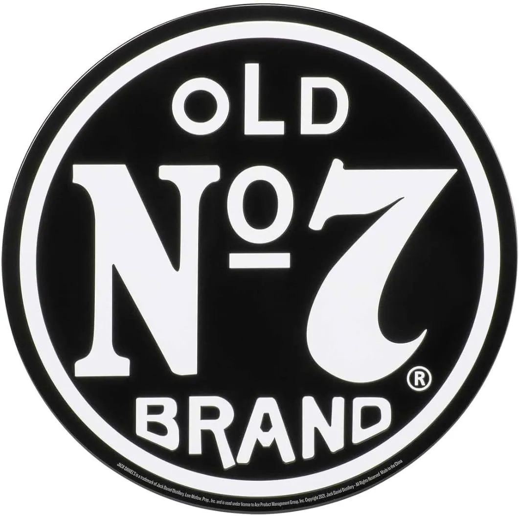 Jack Daniel's Vintage Old NO.7 Round Metal Tin Sign JD-35517