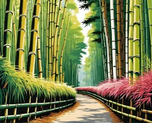Japan Collection PD (2) - Arashiyama Bamboo Grove, Kyoto - Van-Go Paint-by-Number Kit 60x75cm no Frame