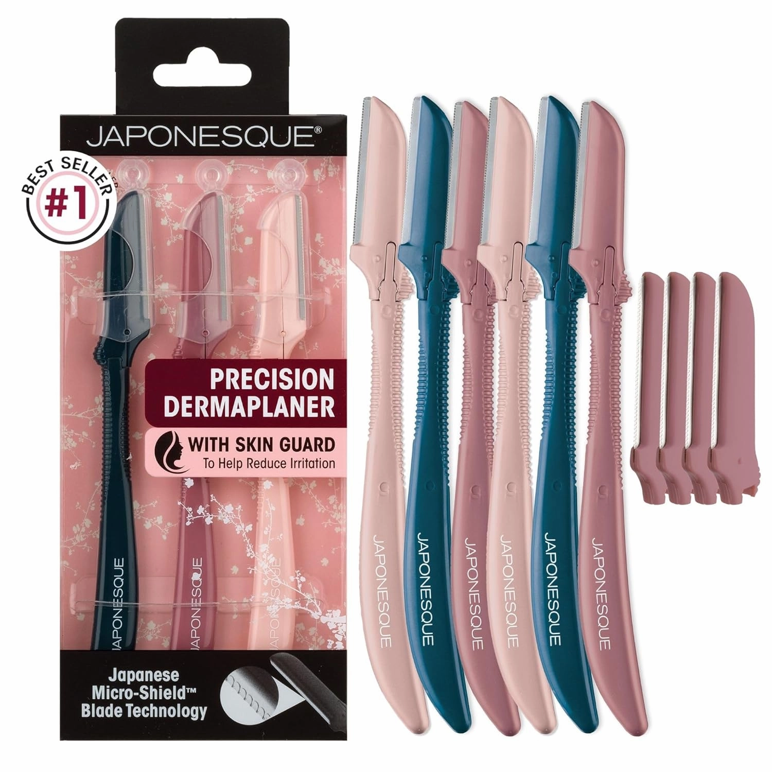 JAPONESQUE Dermaplaner Facial Razors - 6 Piece Set   4 Dermaplaner Replacement Blades