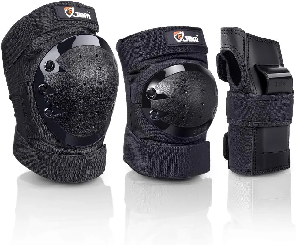 JBM Adult & Kid Knee Pads Elbow Pads and Wrist Guards for Roller Inline Skating Scootering Skateboarding