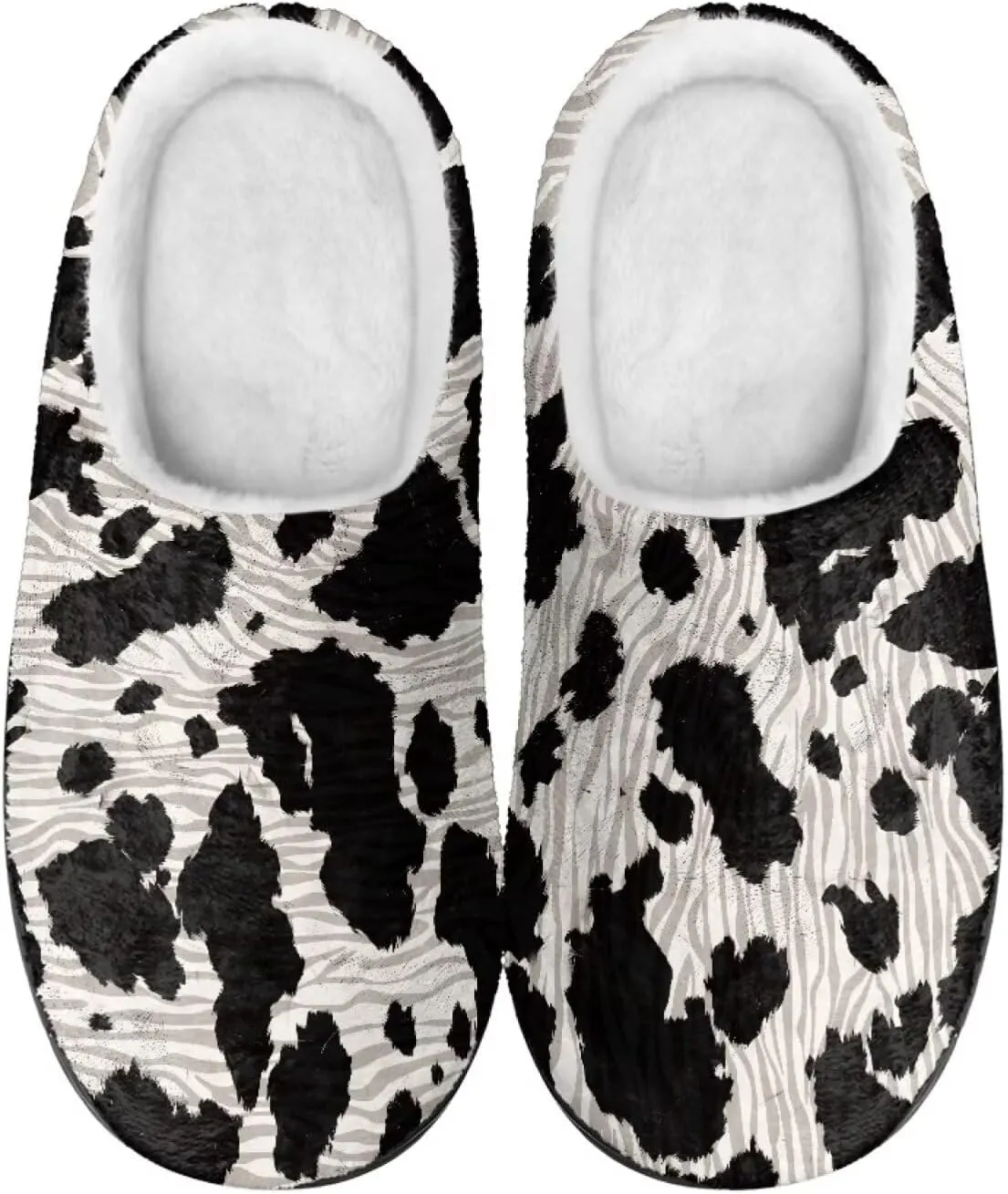 Jeiento Animal Print Cotton Slippers for Women Casual Soft Slides Lightweight Scuff Slippers