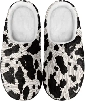 Jeiento Animal Print Cotton Slippers for Women Casual Soft Slides Lightweight Scuff Slippers