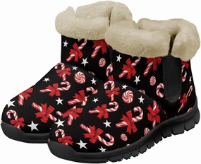 Jeiento Christmas Snow Boots for Women Fuzzy Ankle Booties Hiking Boots Non Slip