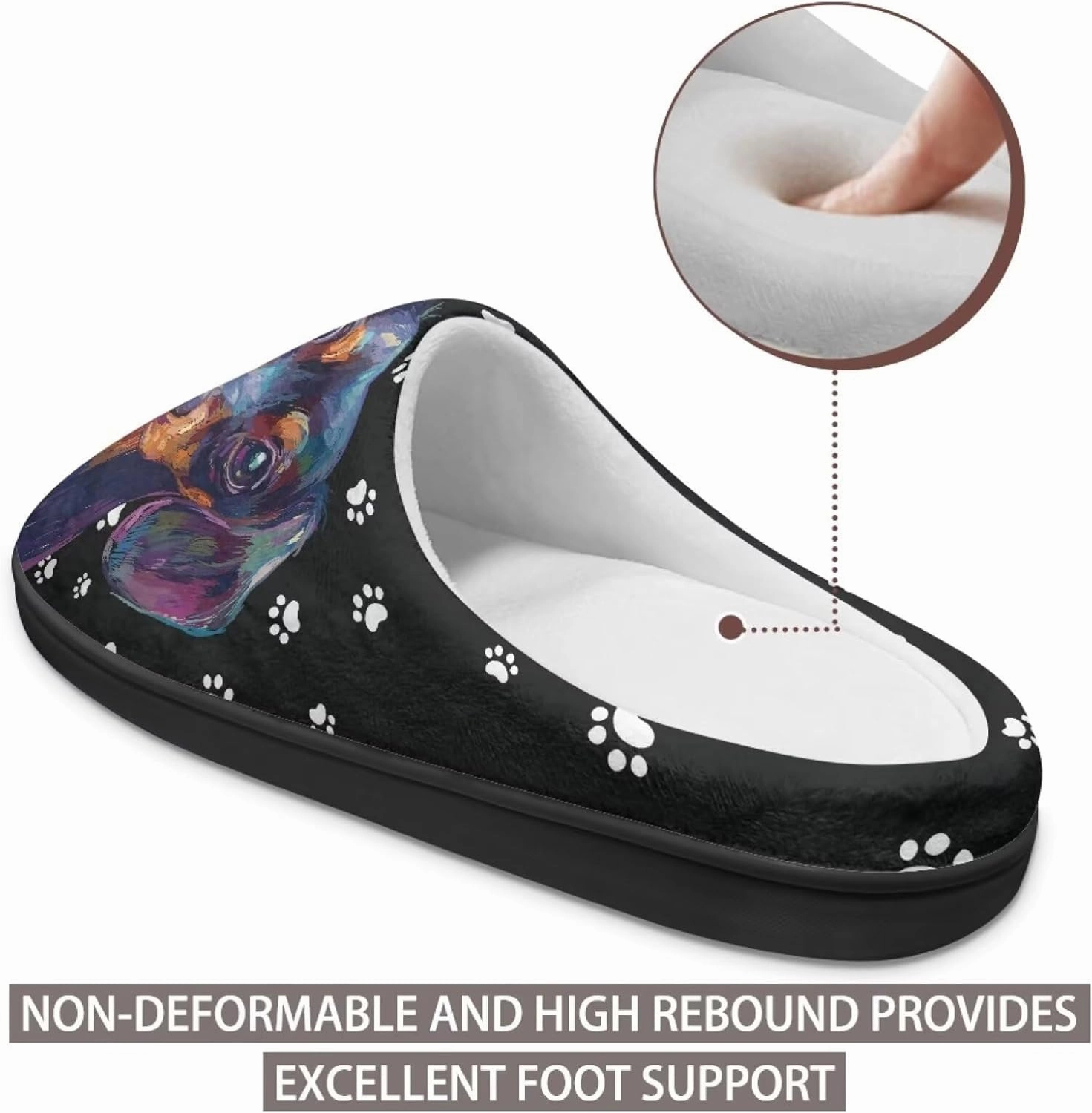 Jeiento Puppy Slippers for Women Holiday Slippers Cozy House Shoes Winter Indoor Fuzzy Slippers