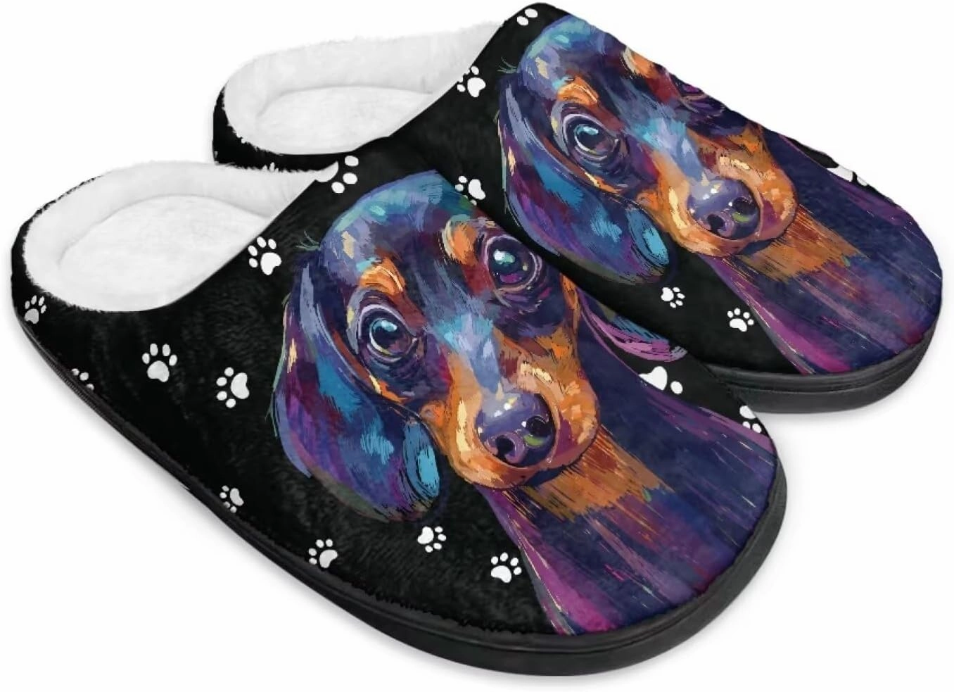 Jeiento Puppy Slippers for Women Holiday Slippers Cozy House Shoes Winter Indoor Fuzzy Slippers