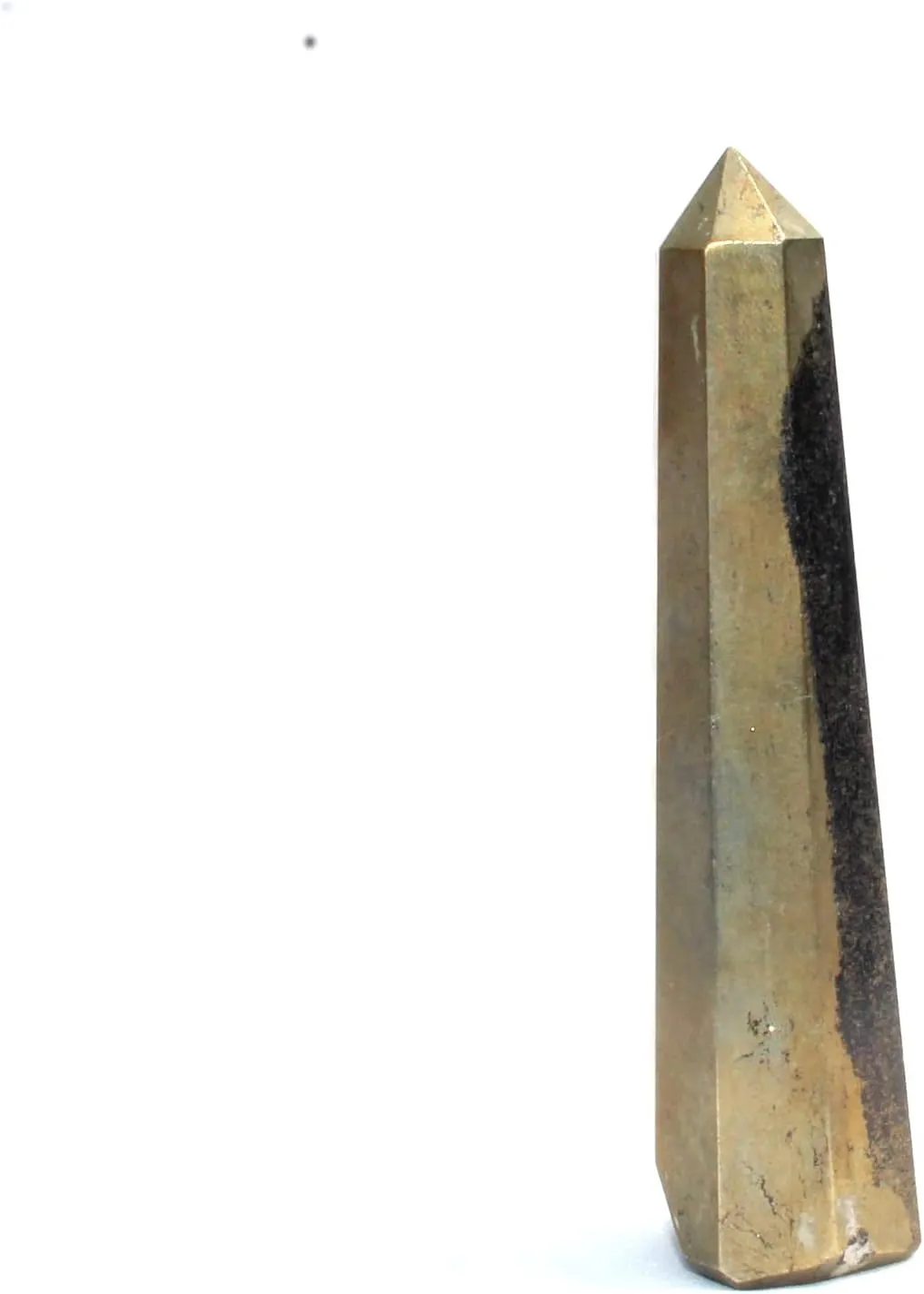 Jet Pyrite Obelisk Gemstone Crystal Tower Healing Meditation Spiritual Energy Approx 3 inch Long