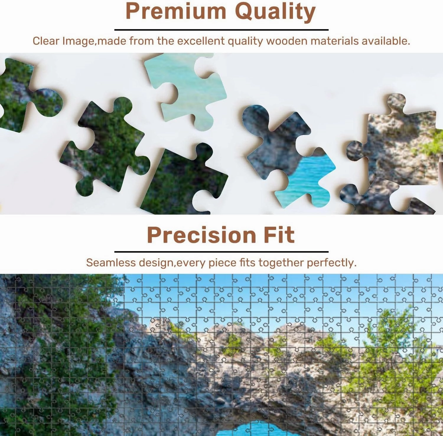 Jigsaw Puzzles 1000 Pieces for Adult Beautiful View Lake Michigan from Arches Rock Mackinac Island Puzzle Game for Family Wooden Puzzle Toy Educational Games Puzzles for Home Decor