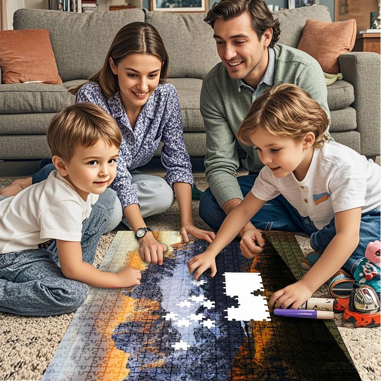 Jigsaw Puzzles 1000 Pieces for Adult Sunrise Idyllic Alpine Scenery Farmhouse Front Wilder Austria Puzzle Game for Family Wooden Puzzle Toy Educational Games Puzzles for Home Decor