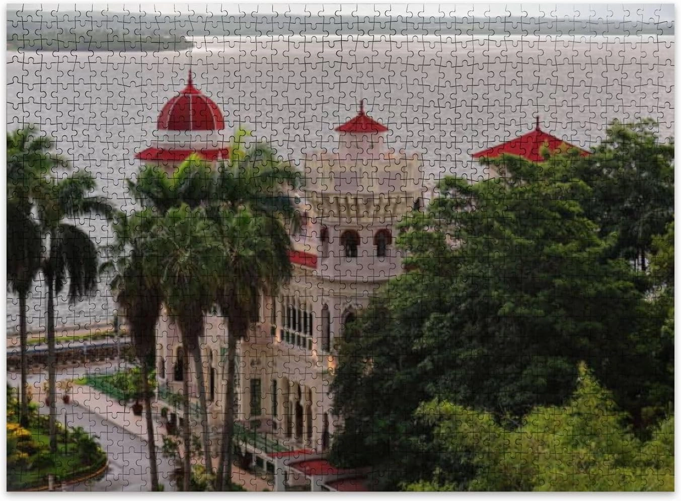 Jigsaw Puzzles 500 Pieces for Adult North Facing Main Facade Palacio de Valle Built Spanish Moorish Style Puzzle Game for Family Wooden Puzzle Toy Educational Games Puzzles for Home Decor