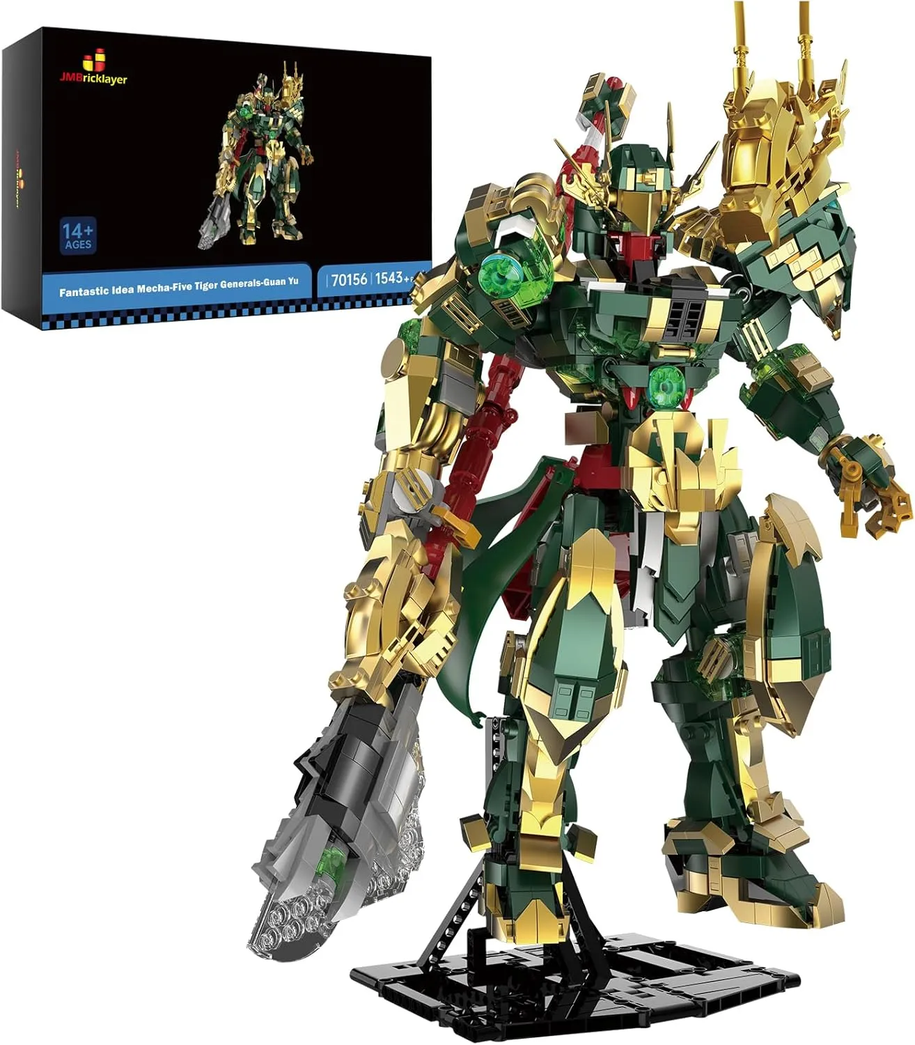 JMBricklayer Mech Robot Building Sets for Adults, Hero Mech Model Kits 70156, Powerful Mech Action Figures Display Model with Movable Joints, Ideal Gifts for Men, Boys, Kids Aged 8,9,10,11 (1,558PCS)