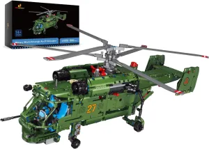 JMBricklayer Military Helicopter Building Sets 61510, Ka-27 Helicopter Collectible Display Model, Airplane Military Collection Construction Toys for Teens and Adults, Gift Ideas(1,800 Pieces)