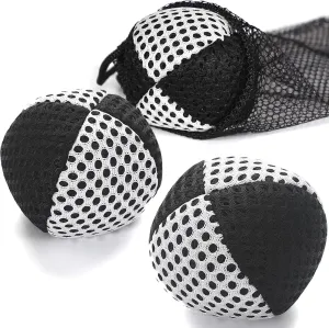 Juggling Balls for Beginners and Professionals Set of 3, Juggling Bean Bags,Durable Juggle Ball Kit (Black - White 4.2 oz)