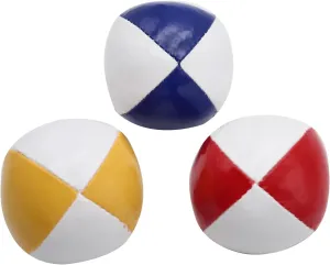 Juggling Balls Professional Style Set of 3 - How to Juggle Kit with Bean Bags for Juggling for Beginners with Vibrant Colors, Great Feel, Ultra Durable (Blue White, Yellow White, red White)