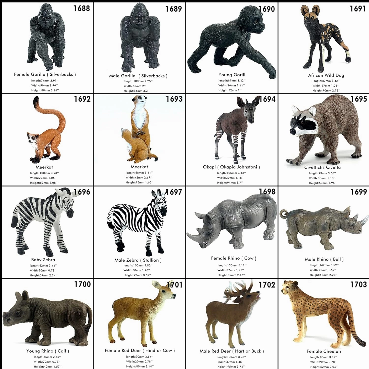Jumbo African Jungle Animals Figures Toys, Large Realistic Plastic Safari Animals Playset