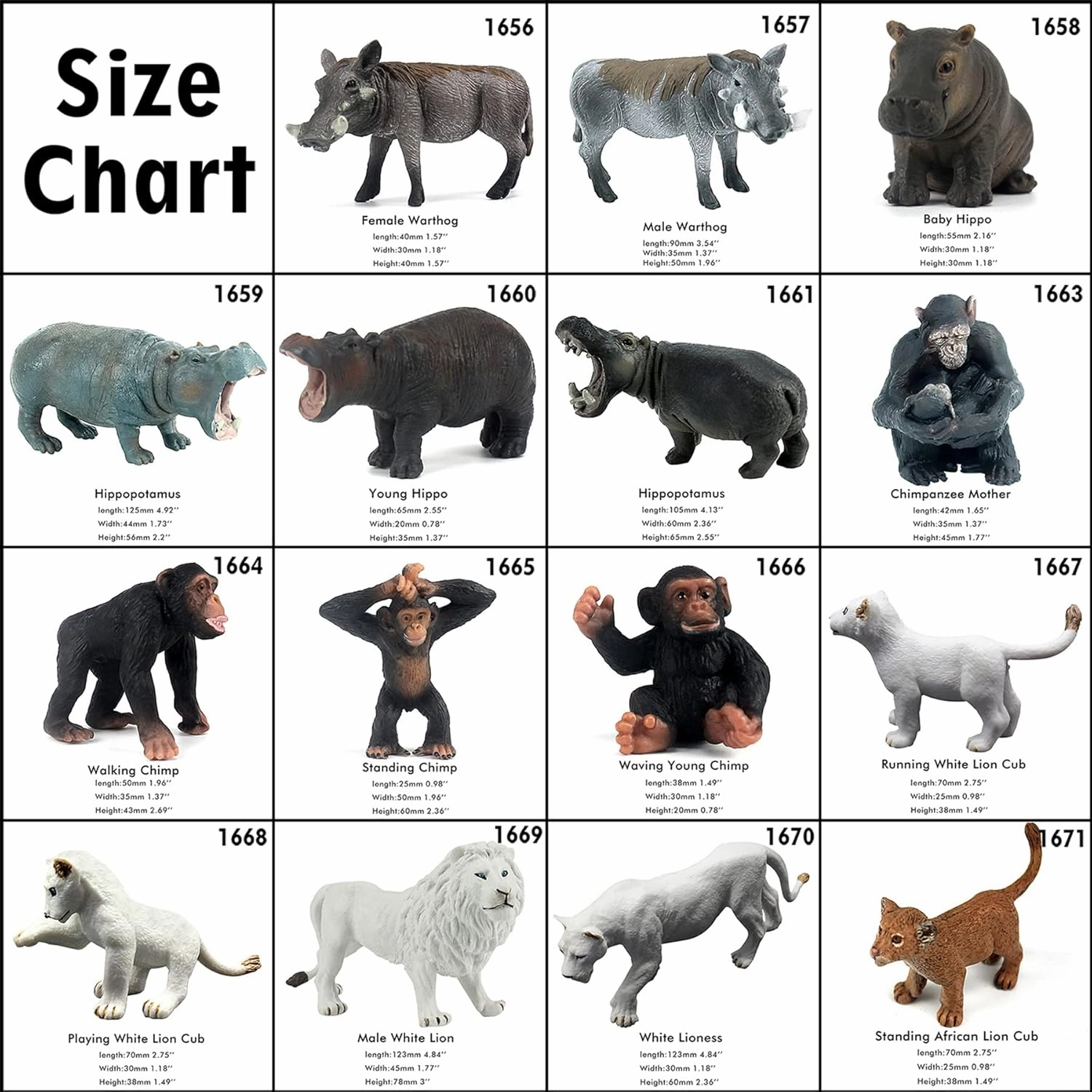 Jumbo African Jungle Animals Figures Toys, Large Realistic Plastic Safari Animals Playset